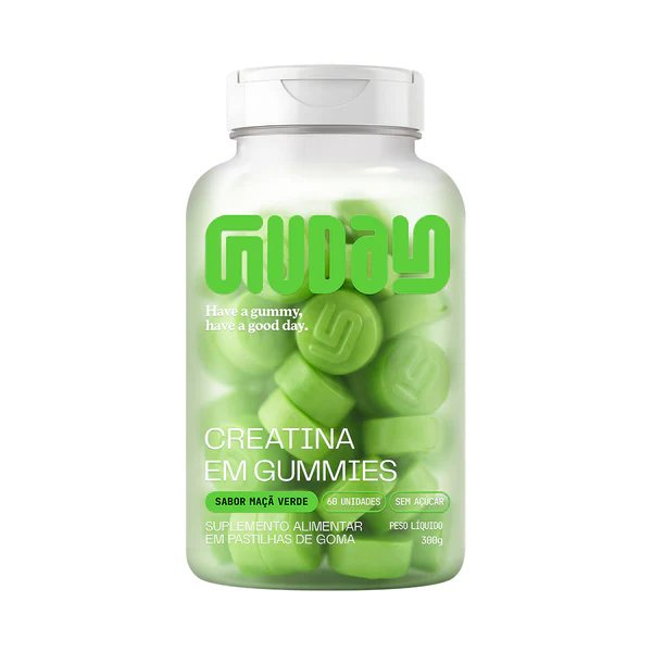 Guday Creatina em Gummy Maçã Verde - pote 60 gomas