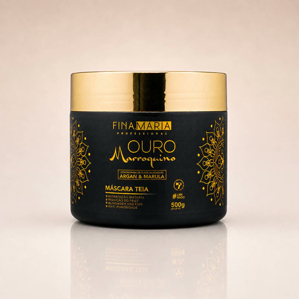 Máscara Ouro Marroquino Efeito Teia 500g da Fina Maria Professional